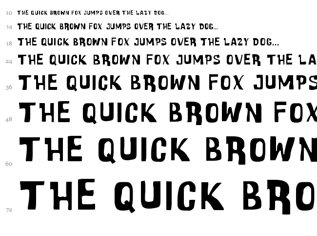 Cartoonic Massive font waterfall
